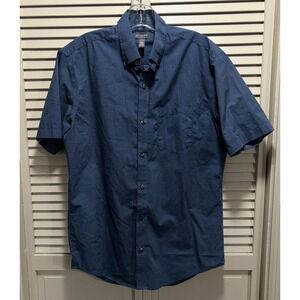 Van Heusen Flex‎ Short Sleeve Button Up Dress Shirt Size Small 14-14.5 Lines